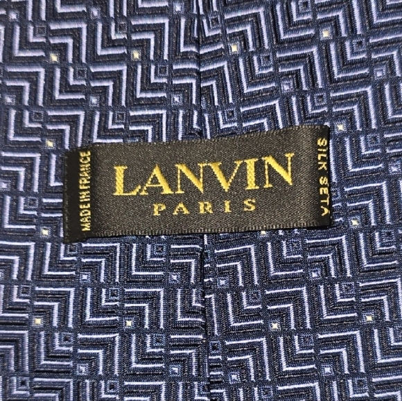Lanvin Navy Geometric Tie - Picture 2 of 6
